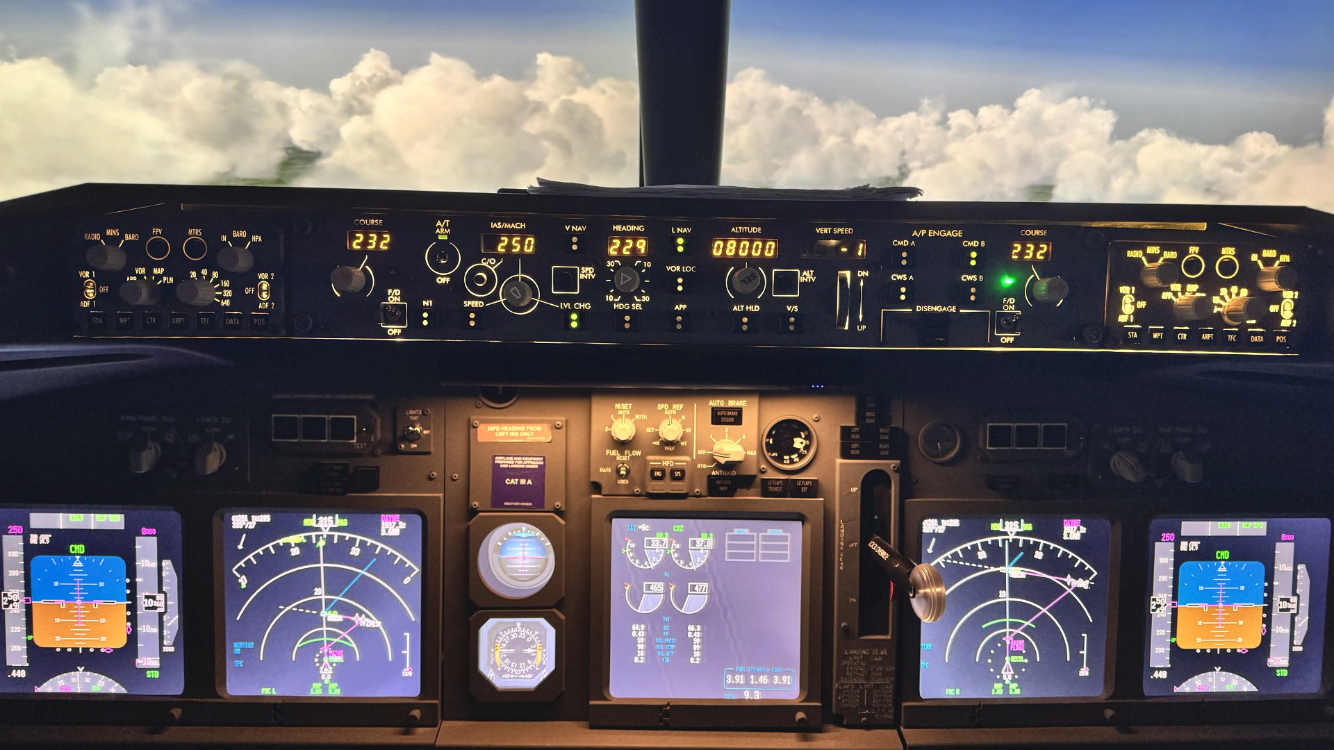 A close up of the cockpit